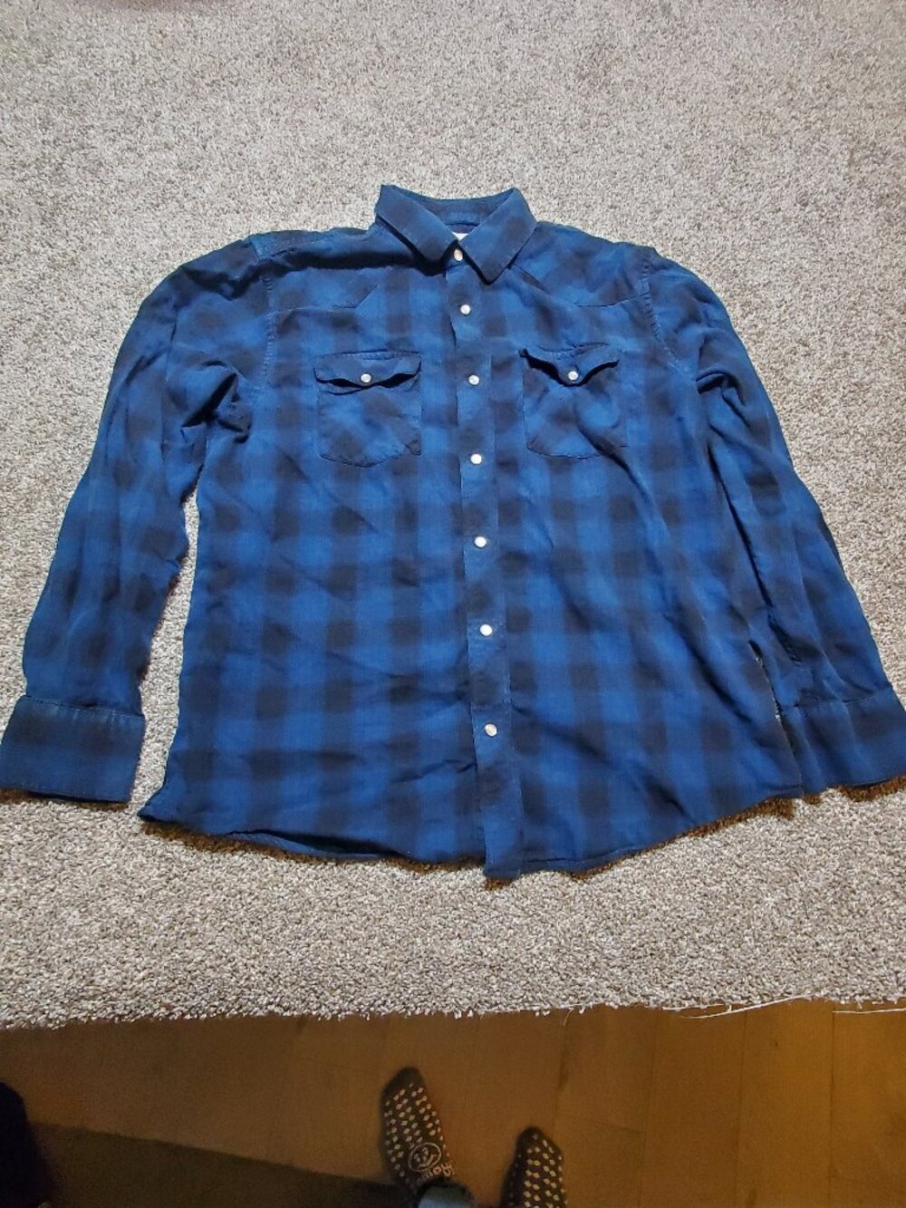 Windriver Men's Classic Fit Button Down Classic Fit Plaid Shirt Size Large